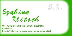 szabina klitsch business card